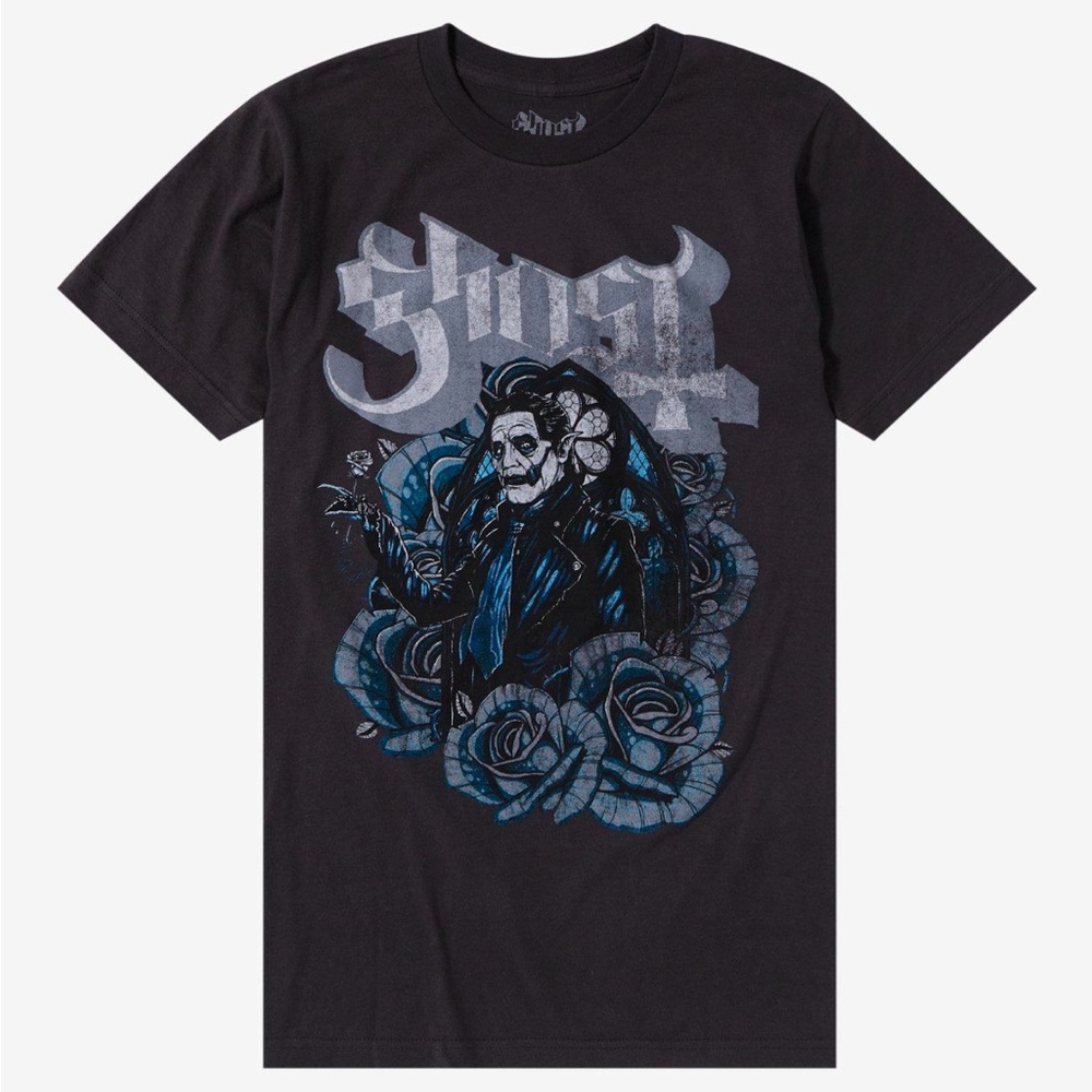 Ghost Cardinal Copia Roses Boyfriend Fit‎ T-Shirt Hot Topic Papa Emeritus